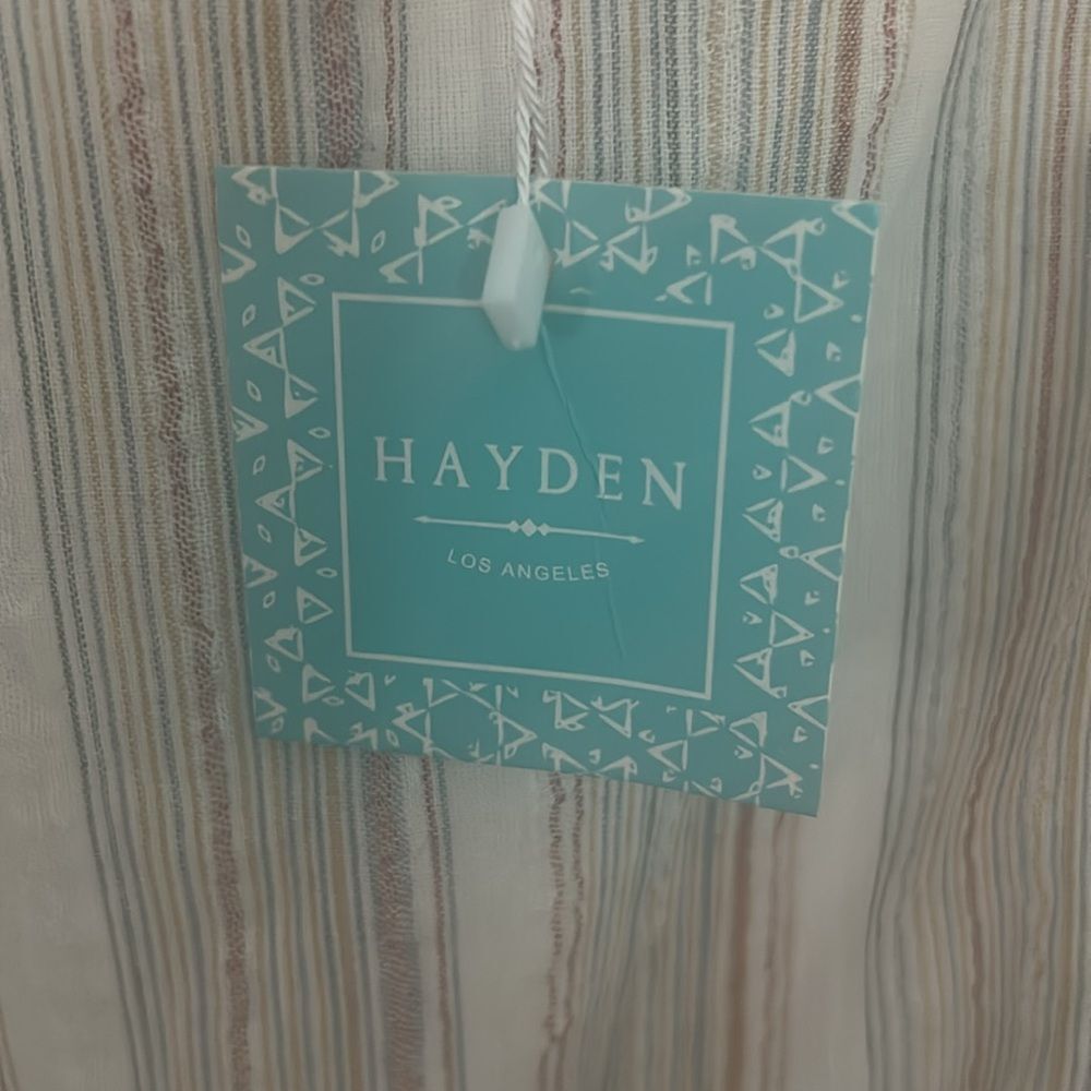 Hayden Los Angeles  Cream and White Jumpsuit with Tie Waist - Picture 5 of 5